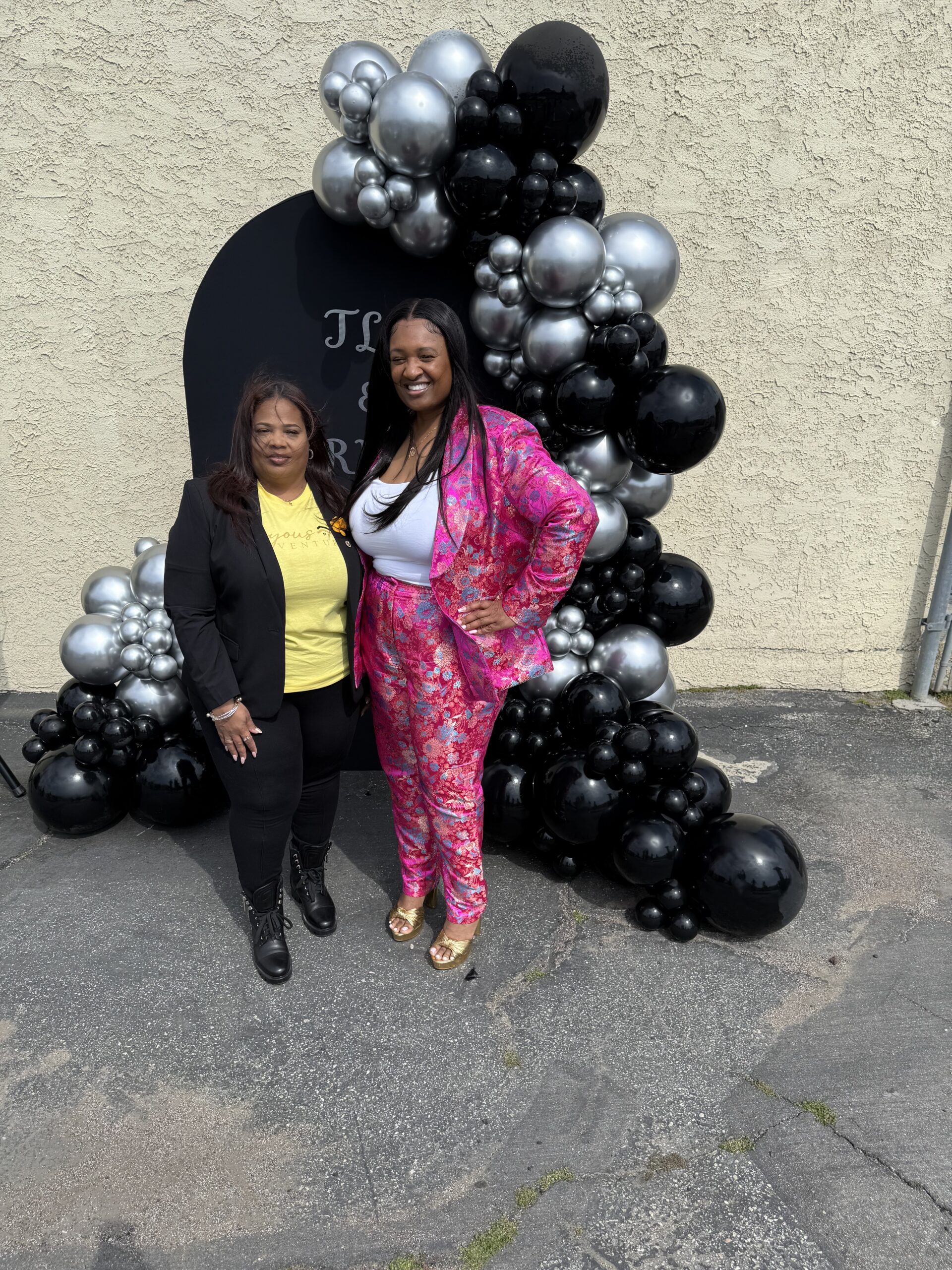 Two women with balloons